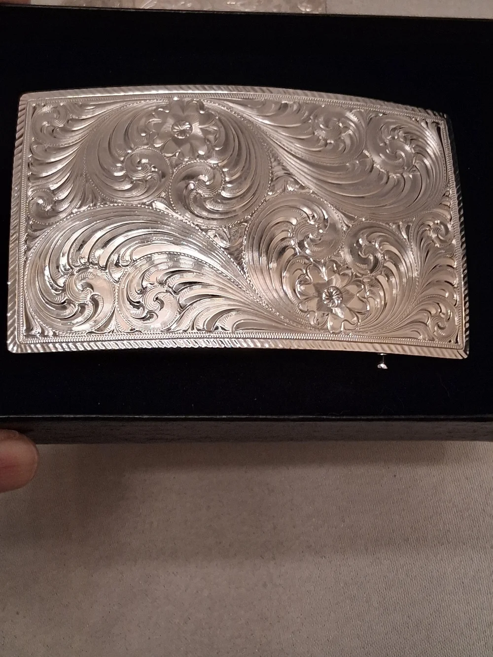 Montana Silversmith's Western Engraved Silver-Tone  Belt Buckle